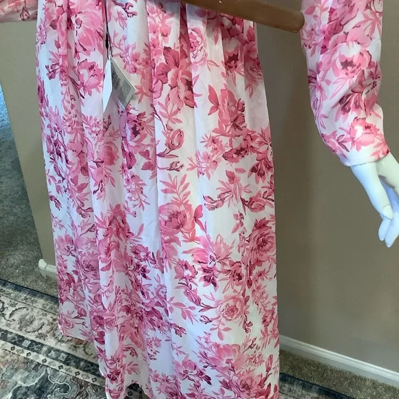 NWT Zara Floral Pink Maxi Dress - Picture 3 of 10
